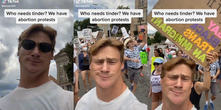 «75% парней там»: мужчина шутит о том, что идет на акции протеста за выбор, чтобы подбирать женщин 