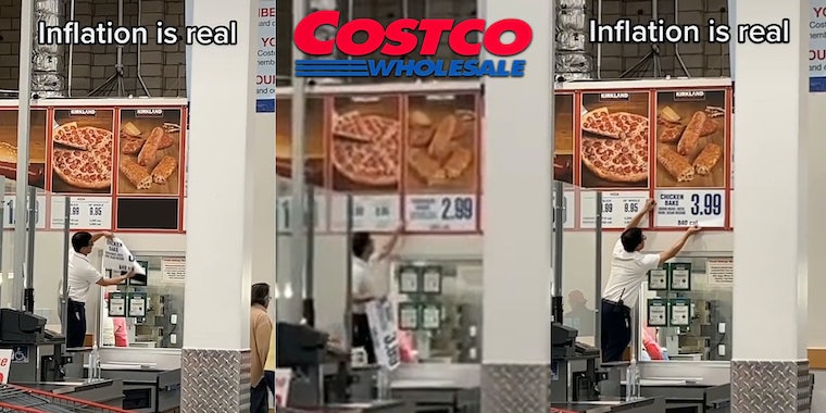 «Это происходит с инфляцией»: вирусное видео показывает рост цен на куриную выпечку Costco с 2,99 до 3,99 долларов в режиме реального времени. 