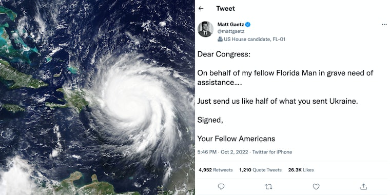 «Голосовать против собственных интересов только для того, чтобы владеть либералами, может быть трагедией»: республиканцы Флориды умоляют об оказании помощи ураганам после того, как проголосовали против этого 