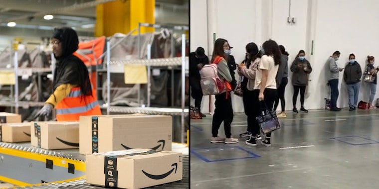 Рабочие Amazon якобы вынуждены стоять на перегруженном предприятии, показывает видео 