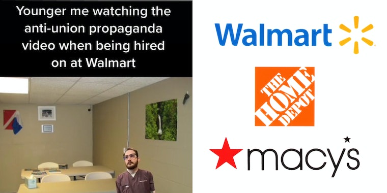 TikTokers призывают к "антипрофсоюзной пропаганде" показано в Walmart, Macy’s, Dollar General 
